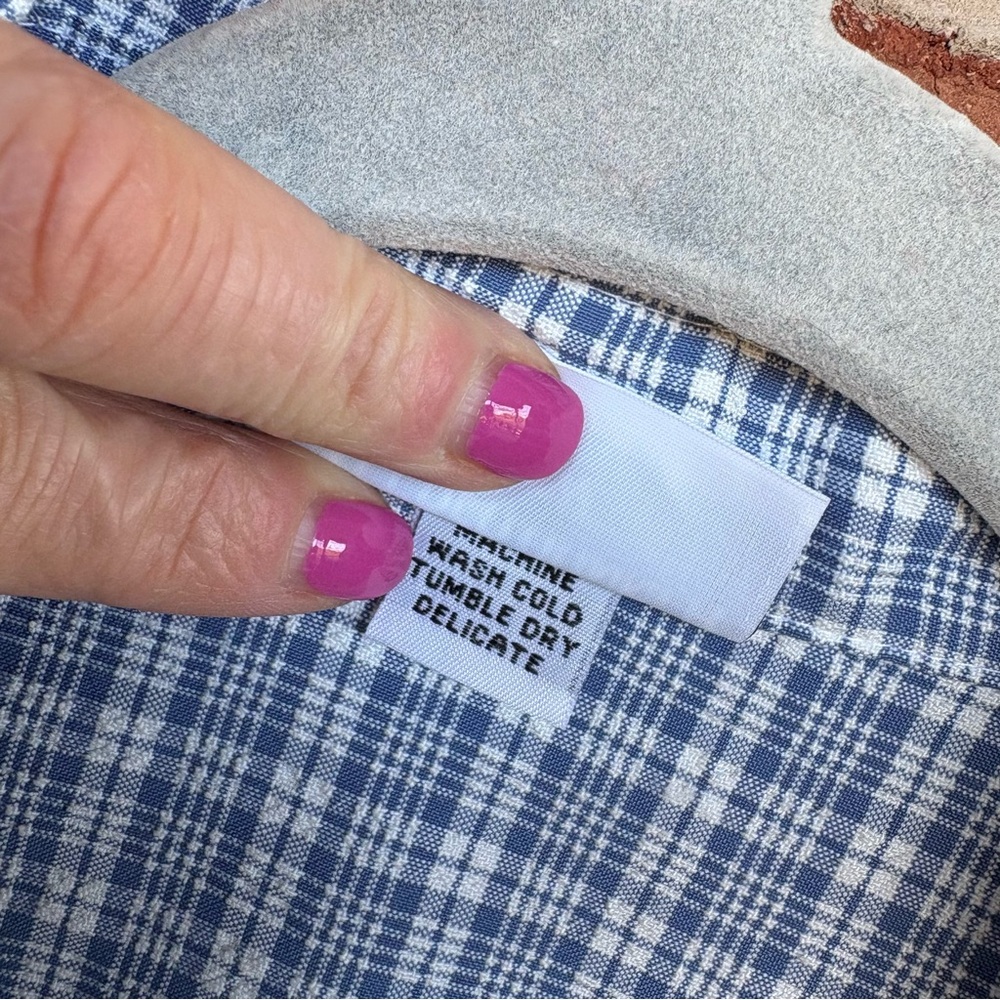 Blue Plaid Button-Up Jacket - image 8